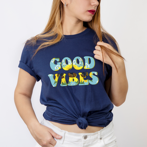 Good vibes screen print transfer RTS