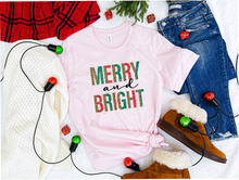 Load image into Gallery viewer, Merry &amp; Bright screen print transfer RTS A8