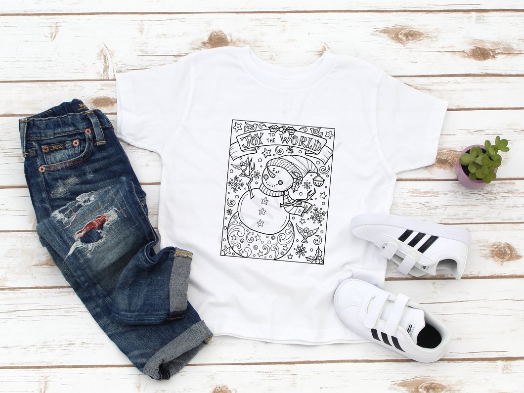 Christmas coloring screen print transfer toddler sized RTS
