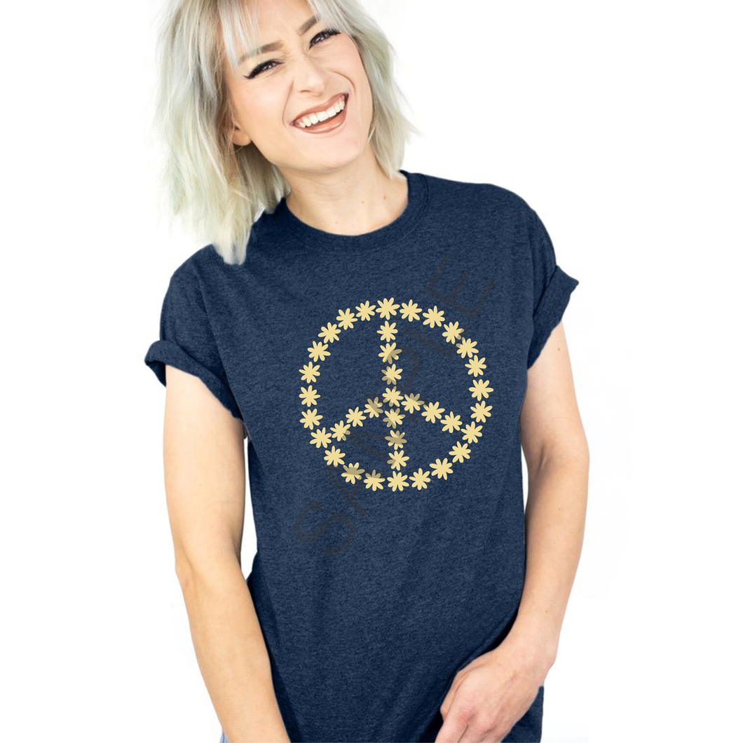Daisy peace sign... screen print transfer RTS B18
