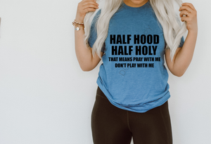 Half hood half holy screen print transfer RTS