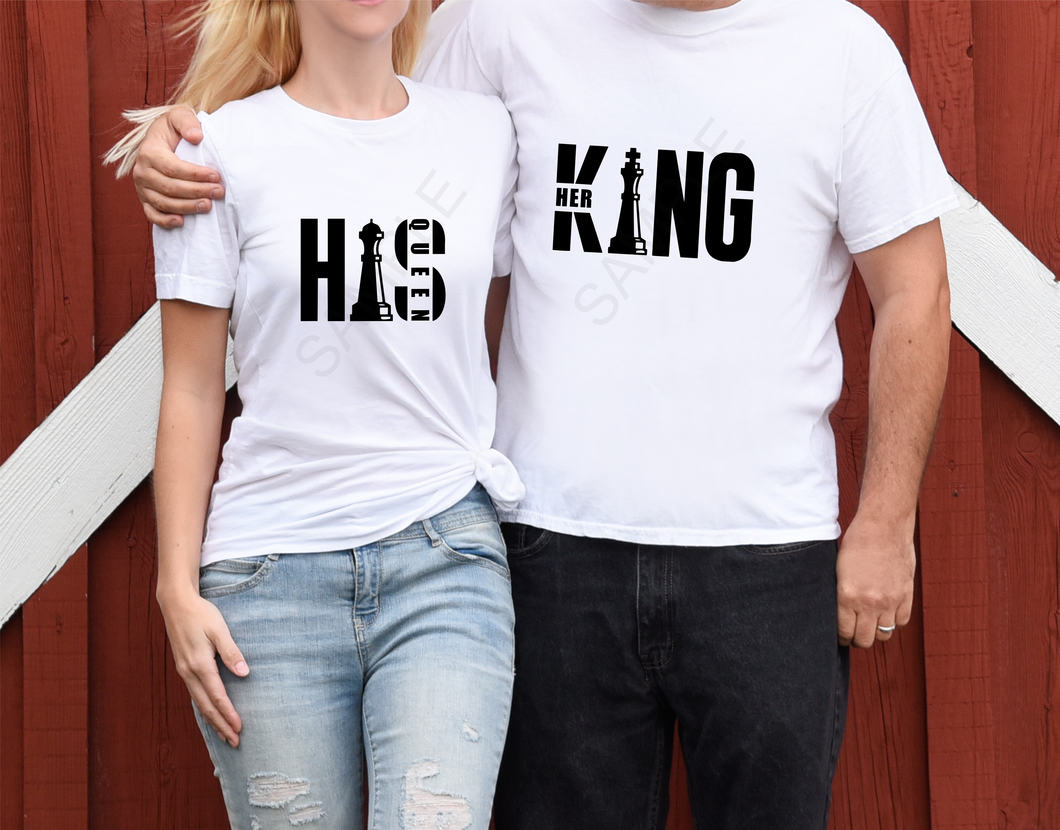 His Queen/Her King screen print transfer RTS