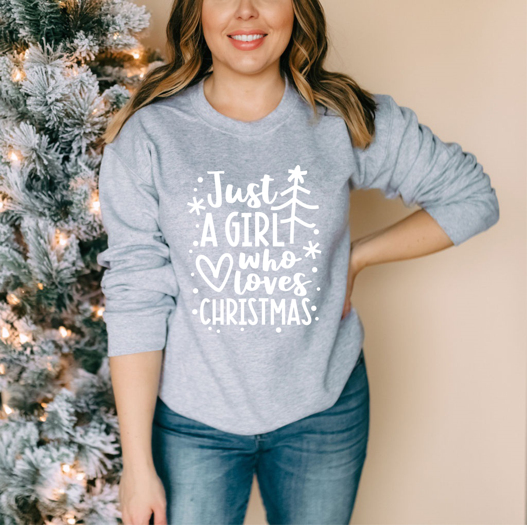 Just a girl who loves Christmas screen print transfer RTS