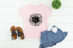 Toddler sized Sunflower screen print transfer RTS