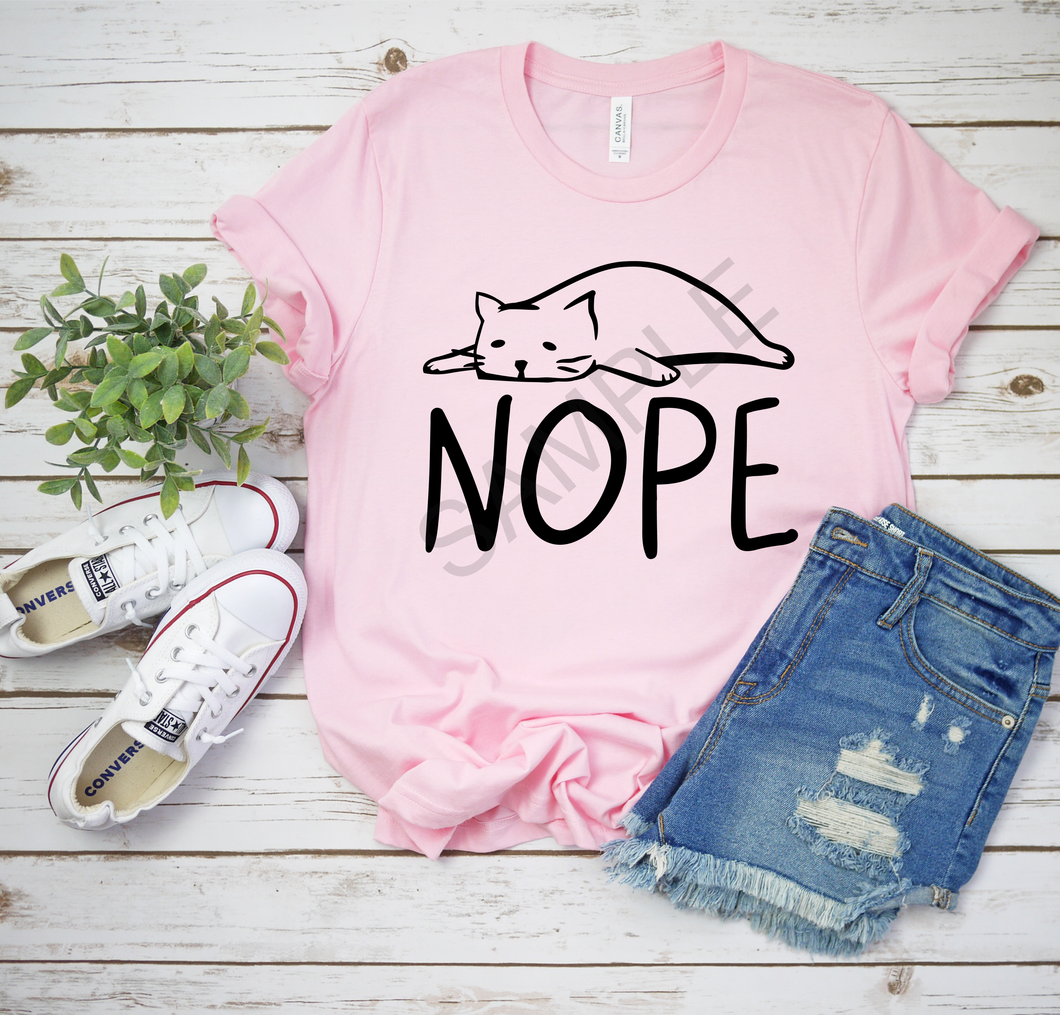 Nope cat screen print transfer RTS