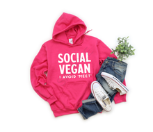 Load image into Gallery viewer, Social vegan I avoid &quot;meets&quot; screen print transfer RTS