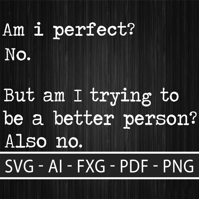 Am I perfect, no... screen print transfer RTS