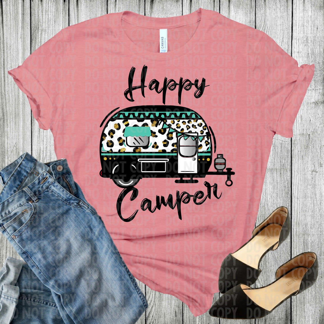 Happy Camper screen print transfer RTS