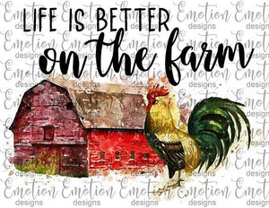 Life is better on the farm sublimation transfer heat press ready, ready to press farm image