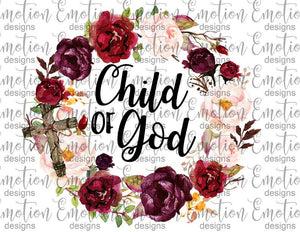 Child of God religious sublimation transfer heat press ready image