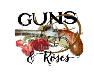 Guns and roses sublimation transfer heat press ready image