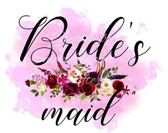 Bride's maid wedding party sublimation transfer heat press ready image design diy