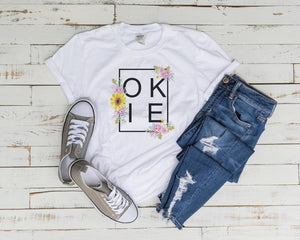 Oklahoma, okie, watercolor flowers sublimation transfer heat press ready image