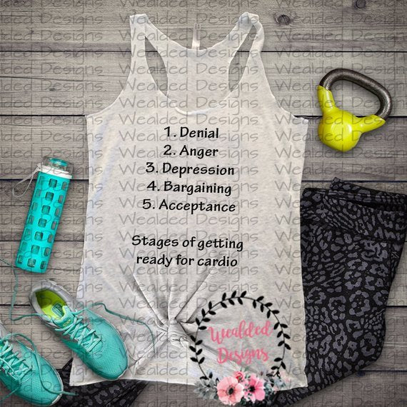 Cardio workout design steps to denial funny gym sublimation transfer heat press ready image