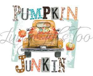 Pumpkin junkin fall obsessed fall love sublimation transfer heat press ready image