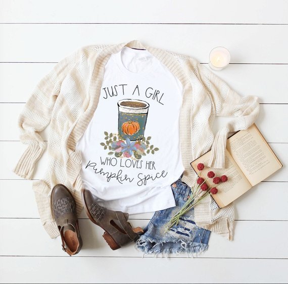 Just a girl who loves pumpkin spice fall love sublimation transfer heat press ready image