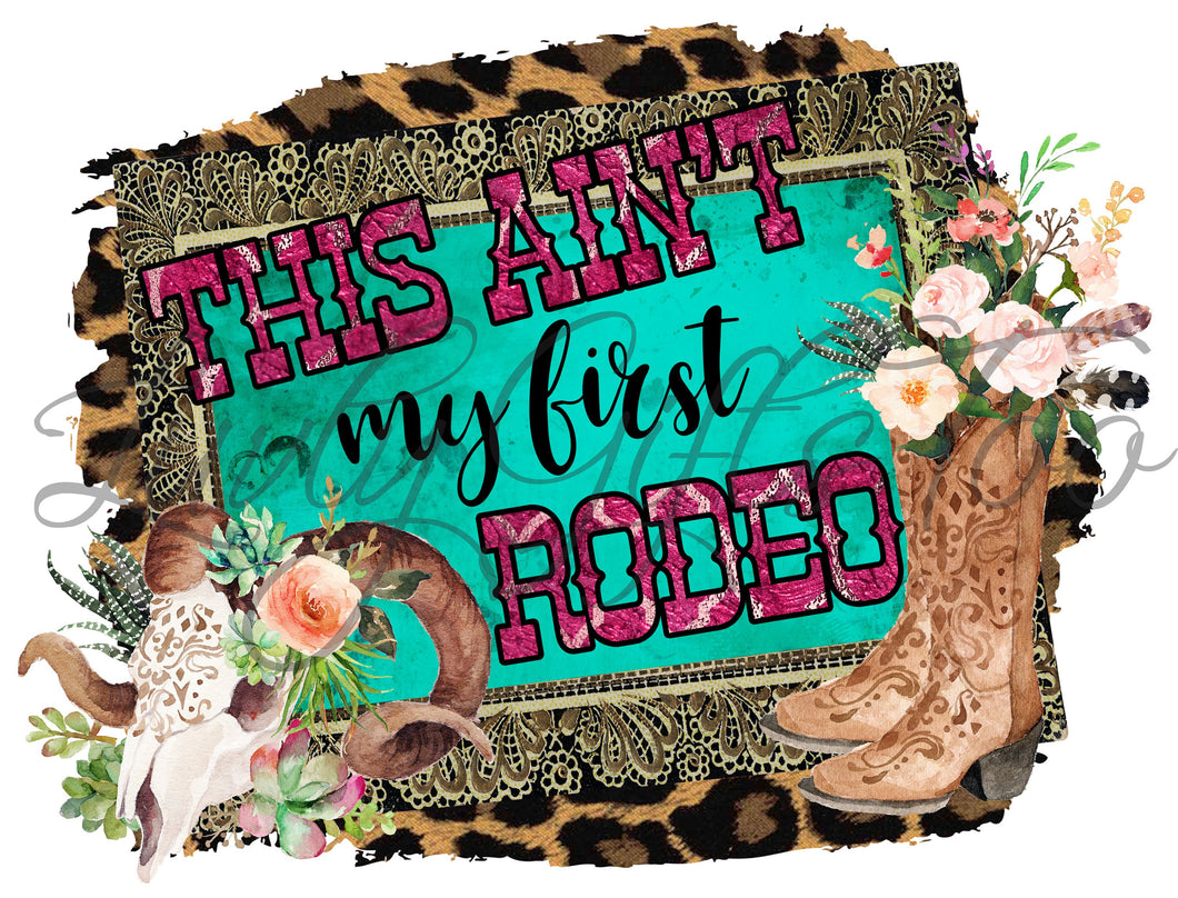 Cowgirl first rodeo sublimation transfer heat press ready image