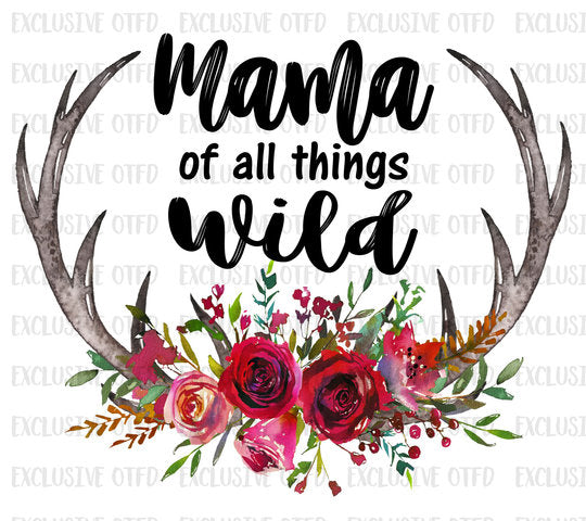 Mama of all the wild things sublimation transfer heat press ready image