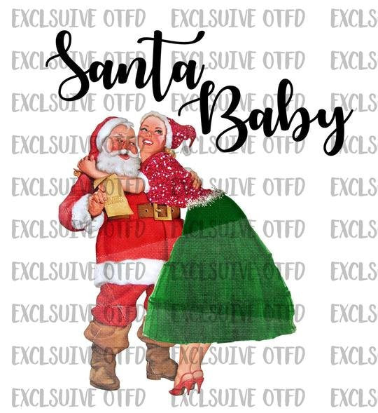 Santa baby Christmas sublimation transfer heat press ready image