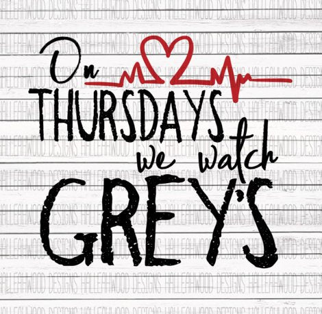 On Thursdays we watch Grey's funny grey's anatomy lover sublimation transfer heat press ready image