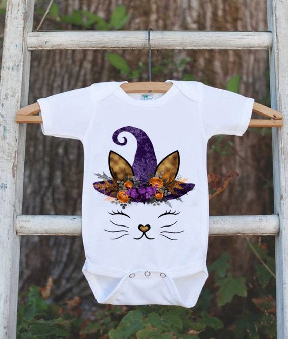 Cat witch halloween sublimation transfer heat press ready image
