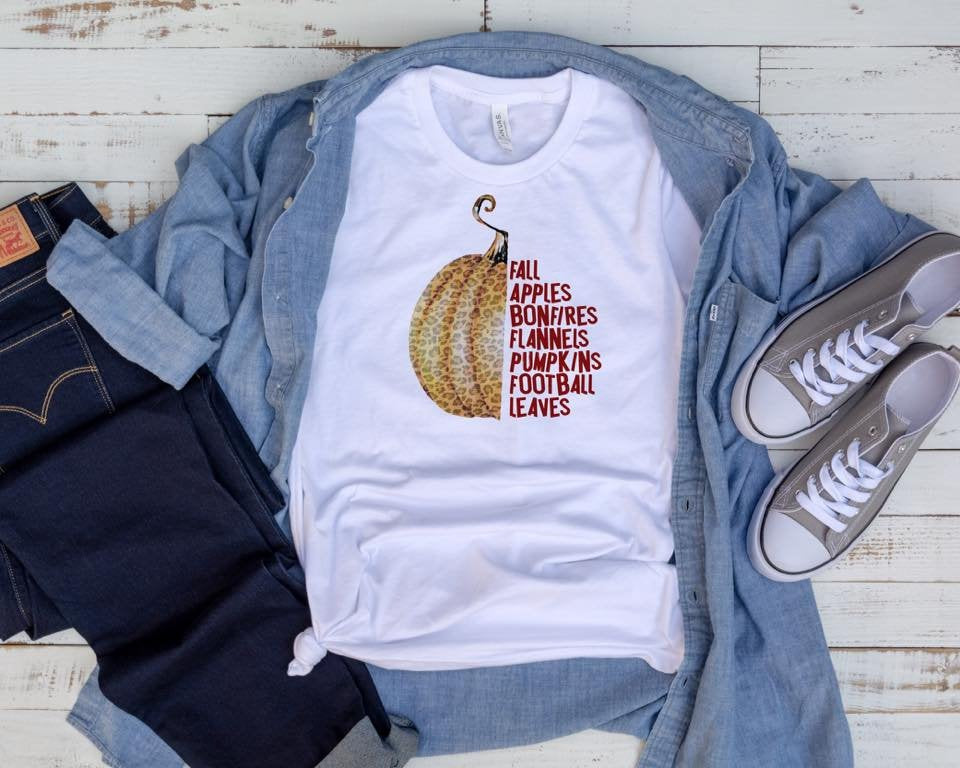 Pumpkin and fall things we love sublimation transfer heat press ready image