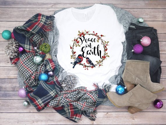 Peace on Earth sublimation or chromablast transfer heat press ready image diy