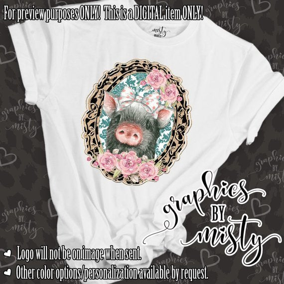 Getting piggy with it funny animal sublimation chromablast laser transfer heat press ready image diy