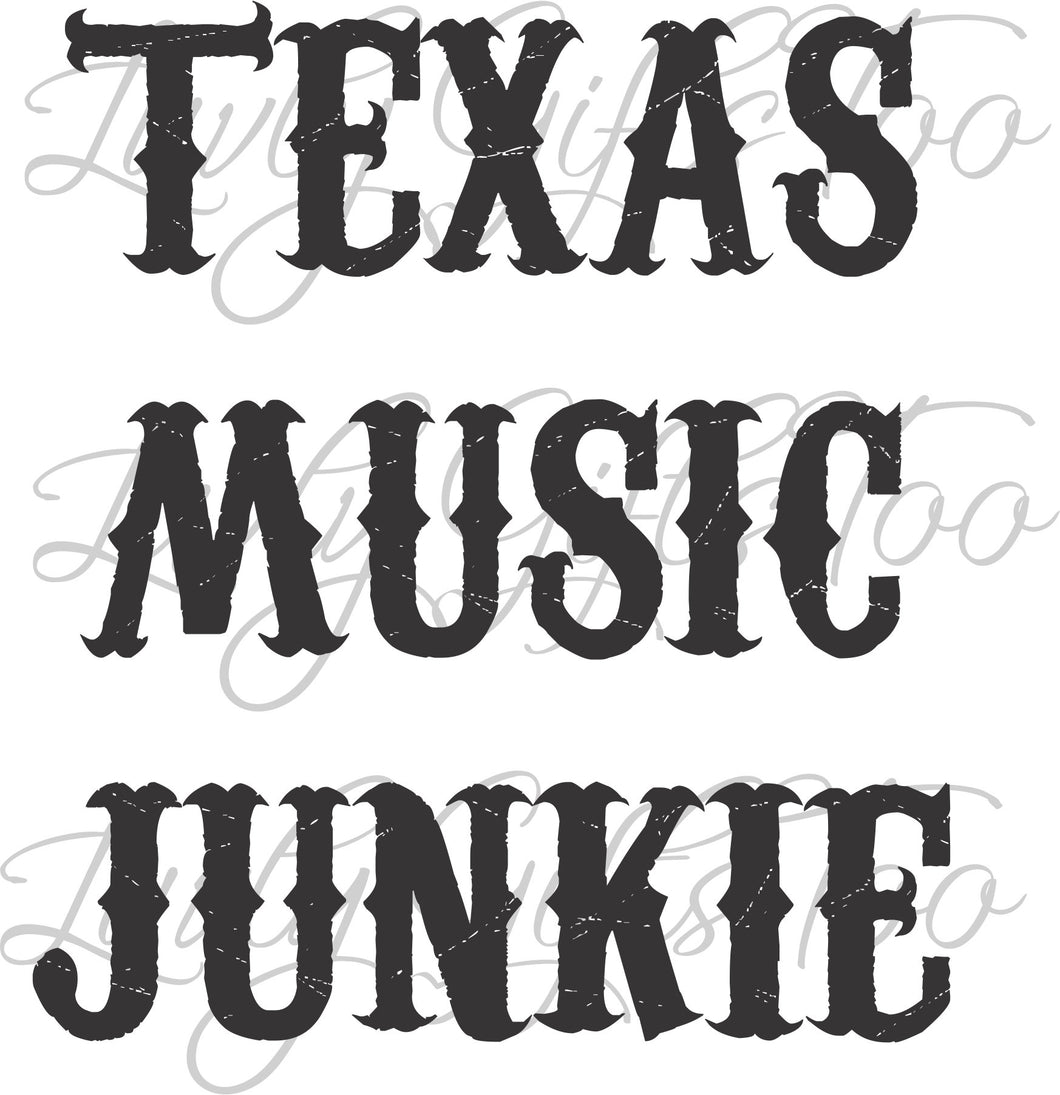 Texas Musci Junkie western country sublimation transfer heat press ready image diy