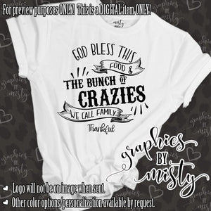 God bless family and food holiday sublimation or chromablast transfer heat press ready image diy