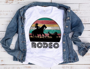 Rodeo cowgirl pulling cowboy on horse funny sublimation chromablast transfer waterslide decal heat press ready image shirt diy