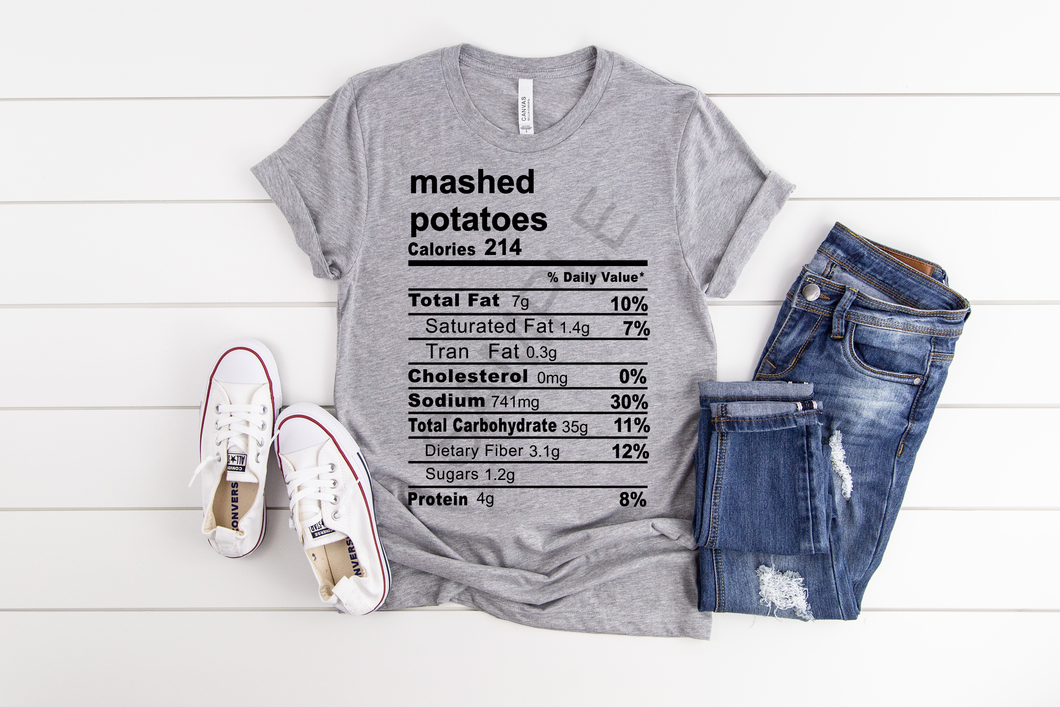 mashed potatoes food label screen print transfer RTS