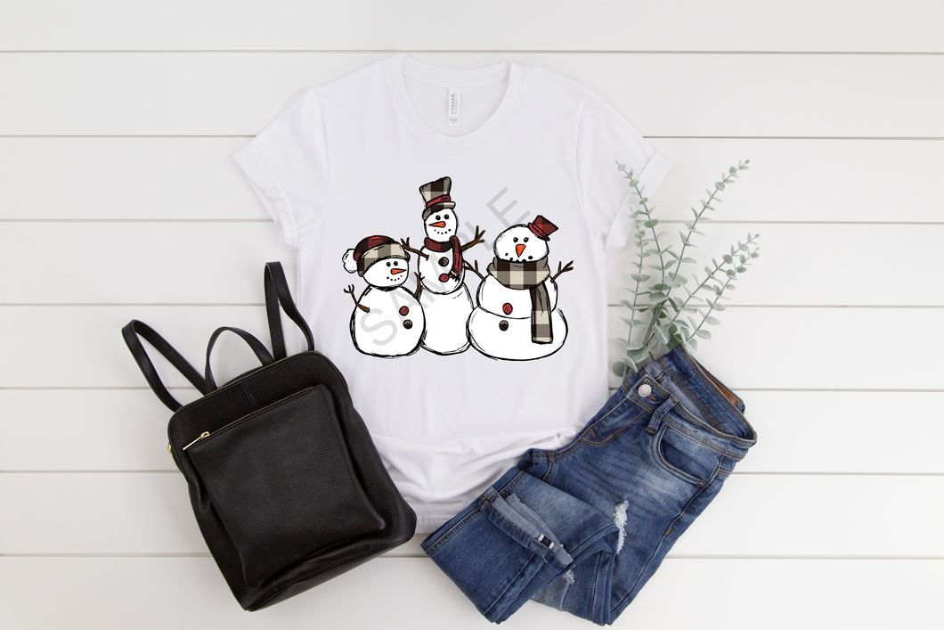 Snowmen cute winter christmas holiday transfer