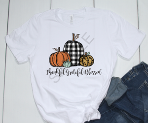 Thankful Grateful Blessed fall pumpkins trendy