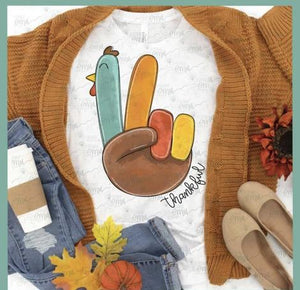 Thankful turkey Thanksgiving screen print transfer RTS