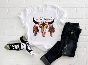 Wild heart bull skull